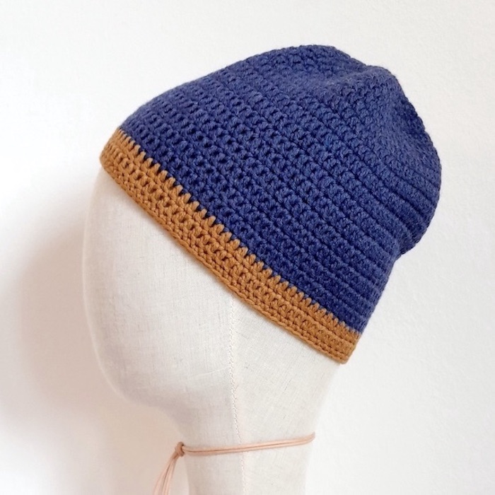 Merino Haube Blue Mountain in GOTS zertifizierter, nachhaltiger top Qualität. Handarbeit aus Österreich