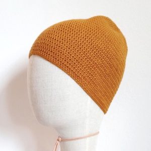 Merino Haube Märzsonne in GOTS zertifizierter, nachhaltiger top Qualität. Handarbeit aus Österreich